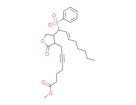 5-Heptynoic acid,
7-[tetrahydro-2-oxo-4-[1-(phenylsulfonyl)-2-octenyl]-3-furanyl]-, methyl
ester