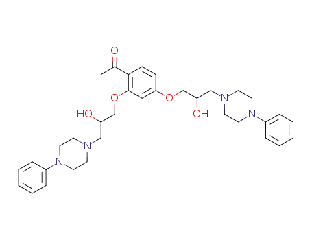 Molecular Structure of 87049-22-7 (1-{2,4-bis[2-hydroxy-3-(4-phenylpiperazin-1-yl)propoxy]phenyl}ethanone)