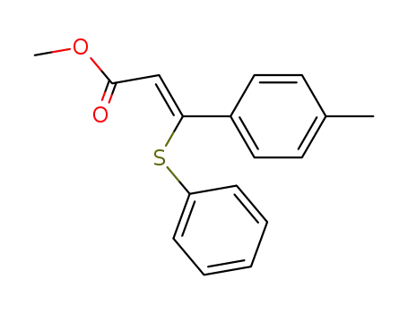 Molecular Structure of 78089-36-8 (2-Propenoic acid, 3-(4-methylphenyl)-3-(phenylthio)-, methyl ester, (Z)-)
