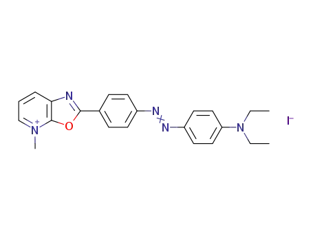 Molecular Structure of 121717-38-2 (2-[4-(4-Diethylamino-phenylazo)-phenyl]-4-methyl-oxazolo[5,4-b]pyridin-4-ium; iodide)