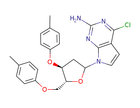 2-Amino-4-chlor-7-<2-desoxy-3,5-di-O-(p-toluoyl)-α-D-erythro-pentofuranosyl>-7H-pyrrolo<2,3-d>pyrimidin