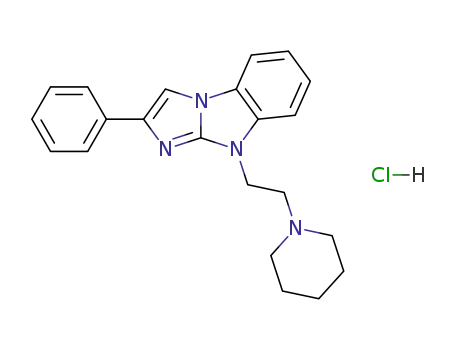 Molecular Structure of 23572-35-2 (2-phenyl-9-[2-(piperidin-1-yl)ethyl]-9H-imidazo[1,2-a]benzimidazole dihydrochloride)