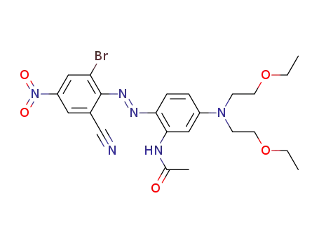 Molecular Structure of 42875-90-1 (N-[5-[Bis-(2-ethoxy-ethyl)-amino]-2-(2-bromo-6-cyano-4-nitro-phenylazo)-phenyl]-acetamide)