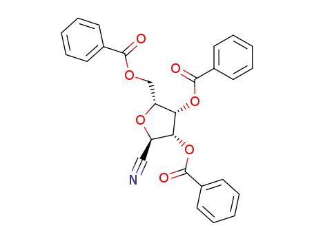 Molecular Structure of 90301-38-5 (2,3,5-tri-O-benzoyl-α-D-lyxofuranosyl cyanide)