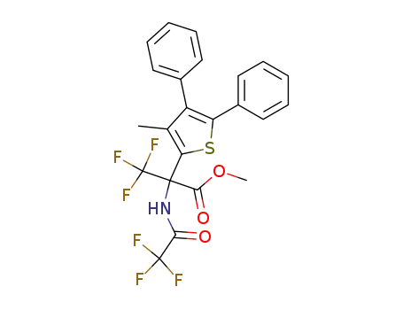 Molecular Structure of 126954-00-5 (2-(α-Carbomethoxy-α-trifluoroacetamidotrifluoroethyl)-3-methyl-4,5-diphenylthiophene)