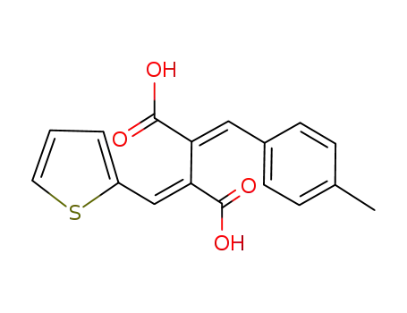 Molecular Structure of 100046-98-8 ((E,E)-2-<(4-methylphenyl)methylene>-3-(2-thienylmethylene)succinic acid)