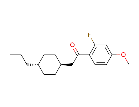Molecular Structure of 92262-31-2 (Ethanone, 1-(2-fluoro-4-methoxyphenyl)-2-(4-propylcyclohexyl)-, trans-)