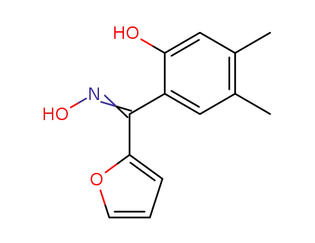 Molecular Structure of 97059-43-3 (Furan-2-yl-(2-hydroxy-4,5-dimethyl-phenyl)-methanone oxime)