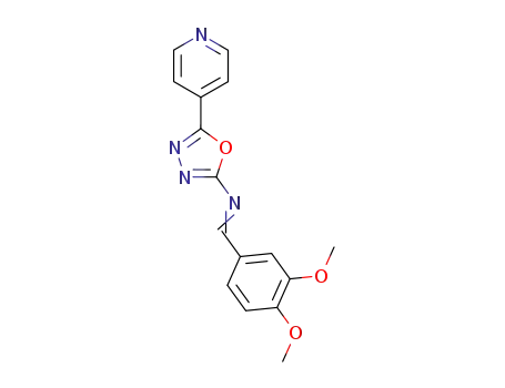 Molecular Structure of 117616-40-7 ([1-(3,4-Dimethoxy-phenyl)-meth-(E)-ylidene]-(5-pyridin-4-yl-[1,3,4]oxadiazol-2-yl)-amine)