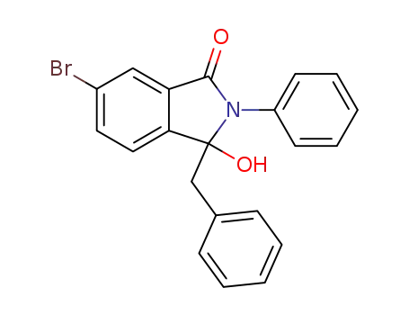 Molecular Structure of 82104-41-4 (1H-Isoindol-1-one,
6-bromo-2,3-dihydro-3-hydroxy-2-phenyl-3-(phenylmethyl)-)