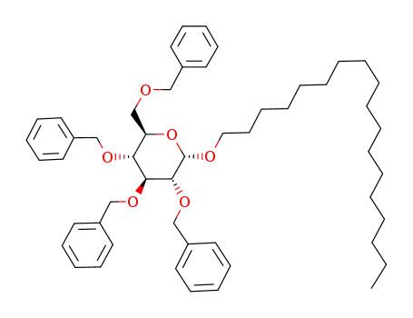 Molecular Structure of 92414-04-5 (octadecayl 2,3,4,6-tetra-O-benzyl-α-D-glucopyranoside)