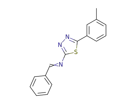 Molecular Structure of 77420-76-9 ([1-Phenyl-meth-(E)-ylidene]-(5-m-tolyl-[1,3,4]thiadiazol-2-yl)-amine)