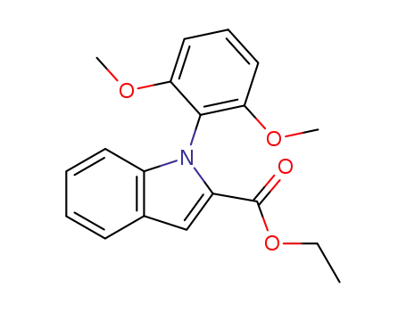 Molecular Structure of 131157-33-0 (Ethyl 1-(2,6-dimethoxyphenyl)indole-2-carboxylate)
