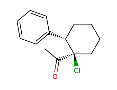 Molecular Structure of 93959-08-1 (Ethanone, 1-(1-chloro-2-phenylcyclohexyl)-, trans-)