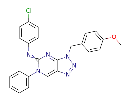 (4-Chloro-phenyl)-[3-(4-methoxy-benzyl)-6-phenyl-3,6-dihydro-[1,2,3]triazolo[4,5-d]pyrimidin-(5Z)-ylidene]-amine