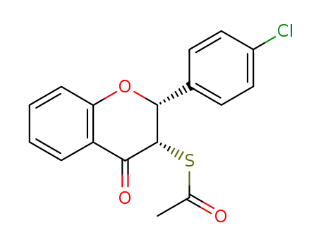 Ethanethioic acid,
S-[2-(4-chlorophenyl)-3,4-dihydro-4-oxo-2H-1-benzopyran-3-yl] ester,
trans-