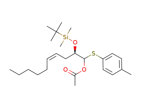 Acetic acid (Z)-(R)-2-(tert-butyl-dimethyl-silanyloxy)-1-p-tolylsulfanyl-dec-4-enyl ester