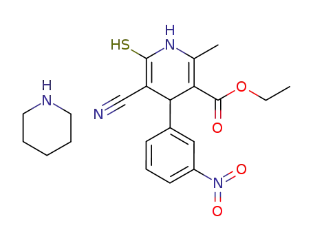 5-Cyano-6-mercapto-2-methyl-4-(3-nitro-phenyl)-1,4-dihydro-pyridine-3-carboxylic acid ethyl ester; compound with piperidine