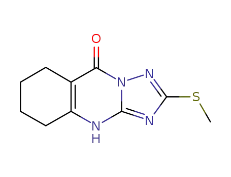 Molecular Structure of 124005-47-6 (2-methylsulfanyl-6,7,8,9-tetrahydro-1,2,4-triazolo[5,1-b]quinazoline-5(10H)-one)
