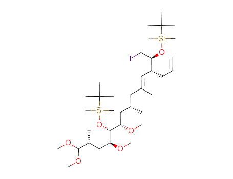 (E)-(4R,8S,10S,11R,12S,14R)-11-(tert-Butyl-dimethyl-silanyloxy)-4-[(S)-1-(tert-butyl-dimethyl-silanyloxy)-2-iodo-ethyl]-10,12,15,15-tetramethoxy-6,8,14-trimethyl-pentadeca-1,5-diene