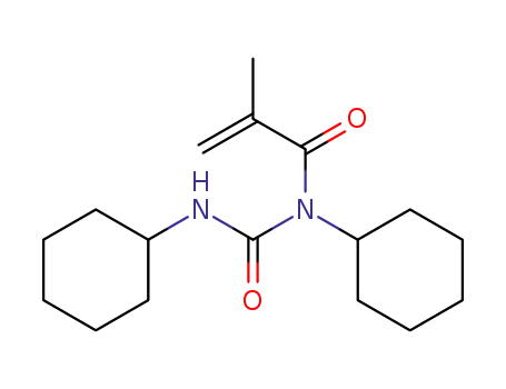Molecular Structure of 28666-13-9 (2-Propenamide, N-cyclohexyl-N-[(cyclohexylamino)carbonyl]-2-methyl-)