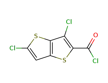 Molecular Structure of 37493-39-3 (Thieno[3,2-b]thiophene-2-carbonyl chloride, 3,5-dichloro-)