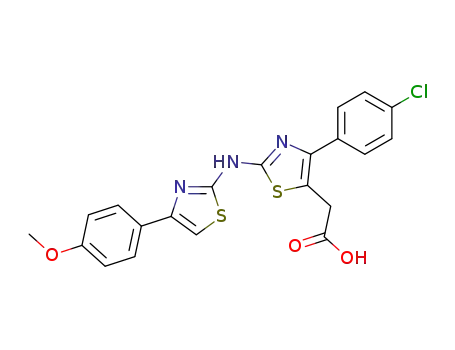 5-Thiazoleacetic acid,
4-(4-chlorophenyl)-2-[[4-(4-methoxyphenyl)-2-thiazolyl]amino]-