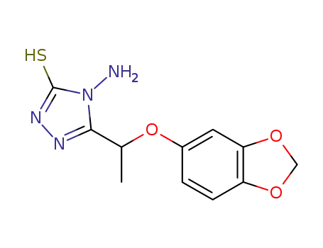 Molecular Structure of 115398-72-6 (4-amino-5-[1-(1,3-benzodioxol-5-yloxy)ethyl]-2,4-dihydro-3H-1,2,4-triazole-3-thione)