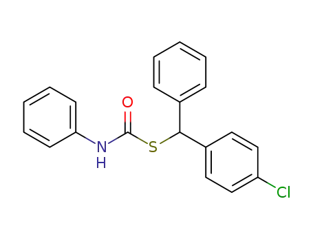 Molecular Structure of 93551-84-9 (Carbamothioic acid, phenyl-, S-[(4-chlorophenyl)phenylmethyl] ester)