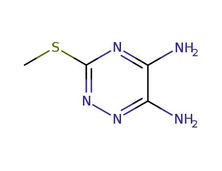 Molecular Structure of 84582-94-5 (1,2,4-Triazine-5,6-diamine, 3-(methylthio)-)