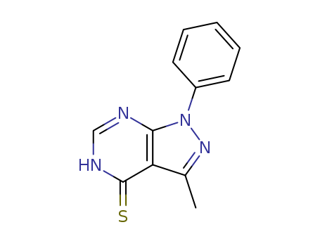 4H-Pyrazolo[3,4-d]pyrimidine-4-thione,1,5-dihydro-3-methyl-1-phenyl- cas  14246-99-2