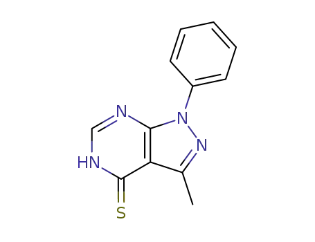 Molecular Structure of 14246-99-2 (3-methyl-1-phenyl-1,2-dihydro-4H-pyrazolo[3,4-d]pyrimidine-4-thione)