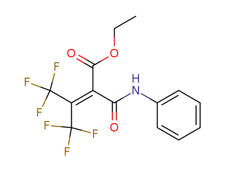 Molecular Structure of 76790-86-8 (4,4,4-Trifluoro-2-phenylcarbamoyl-3-trifluoromethyl-but-2-enoic acid ethyl ester)