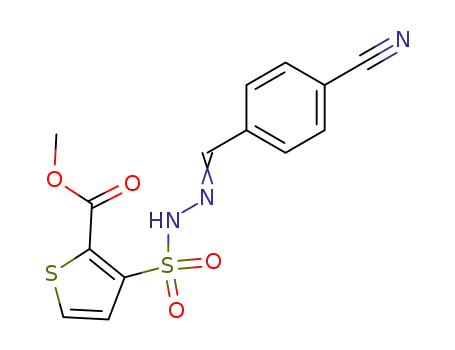 2-티오펜카르복실산, 3-((((4-시아노페닐)메틸렌)하이드라지노)술포닐)-, 메틸 에스테르