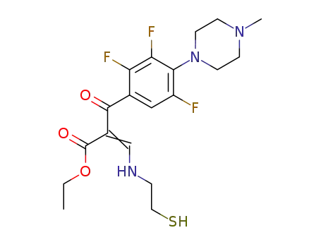 ethyl 2-<2,3,5-trifluoro-4-(4-methyl-1-piperazinyl)-benzoyl>-3-(1-mercaptoeth-2-ylamino)-acrylate