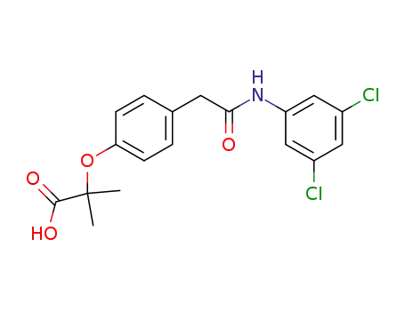 Molecular Structure of 131179-94-7 (4-(2-(4-(((3,5-dichloroanilino)carbonyl)methyl)phenoxy)-2-methylpropionic acid))
