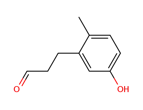 Molecular Structure of 135878-02-3 (Benzenepropanal, 5-hydroxy-2-Methyl-)