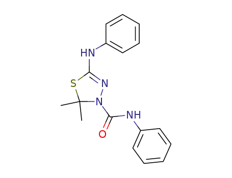 Molecular Structure of 89579-03-3 (1,3,4-Thiadiazole-3(2H)-carboxamide,
2,2-dimethyl-N-phenyl-5-(phenylamino)-)