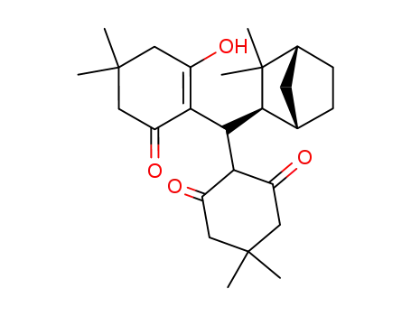 Molecular Structure of 89947-58-0 (1,3-Cyclohexanedione,
2-[(3,3-dimethylbicyclo[2.2.1]hept-2-yl)(2-hydroxy-4,4-dimethyl-6-oxo-1-
cyclohexen-1-yl)methyl]-5,5-dimethyl-)