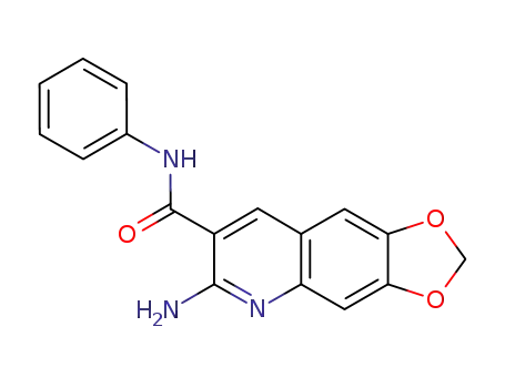 Molecular Structure of 131336-38-4 (6-amino-N-phenyl[1,3]dioxolo[4,5-g]quinoline-7-carboxamide)