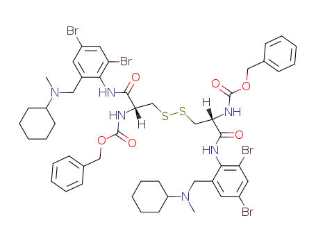 benzyl N-[(1R)-1-[[2,4-dibromo-6-[(cyclohexyl-methyl-amino)methyl]phenyl]carbamoyl]-2-[(2R)-2-[[2,4-dibromo-6-[(cyclohexyl-methyl-amino)methyl]phenyl]carbamoyl]-2-phenylmethoxycarbonylamino-ethyl]disulfanyl-ethyl]carbamate