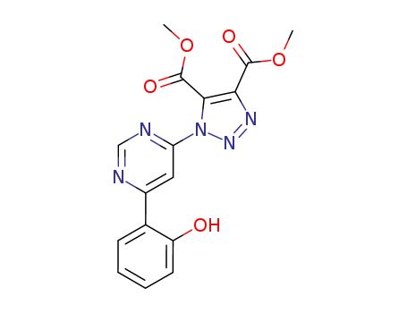 Molecular Structure of 88251-61-0 (1H-1,2,3-Triazole-4,5-dicarboxylic acid,
1-[6-(2-hydroxyphenyl)-4-pyrimidinyl]-, dimethyl ester)