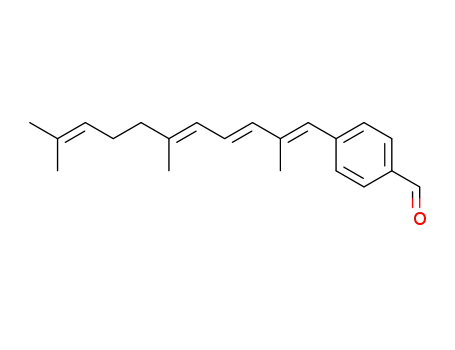 Molecular Structure of 161772-87-8 (4-((1E,3E,5E)-2,6,10-Trimethyl-undeca-1,3,5,9-tetraenyl)-benzaldehyde)