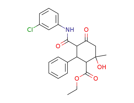 5-(3-Chloro-phenylcarbamoyl)-2-hydroxy-2-methyl-4-oxo-6-phenyl-cyclohexanecarboxylic acid ethyl ester