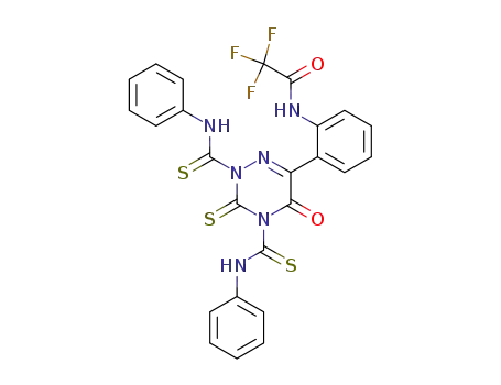 2,2,2-Trifluoro-N-[2-(5-oxo-2,4-bis-phenylthiocarbamoyl-3-thioxo-2,3,4,5-tetrahydro-[1,2,4]triazin-6-yl)-phenyl]-acetamide