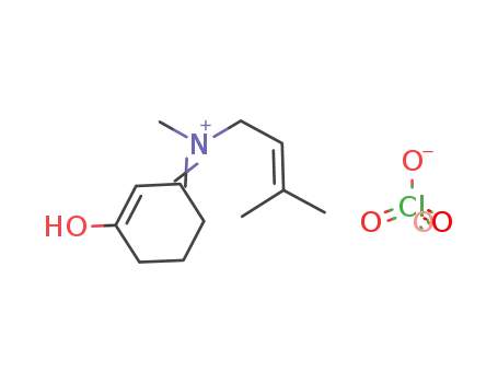 Molecular Structure of 82444-60-8 (2-Buten-1-aminium,N-(3-hydroxy-2-cyclohexen-1-ylidene)-N,3-dimethyl-, perchlorate (salt))
