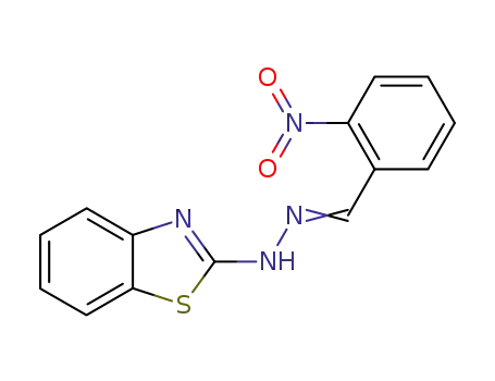 Molecular Structure of 113334-48-8 (Benzaldehyde, 2-nitro-, 2-benzothiazolylhydrazone)