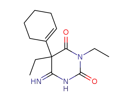 Molecular Structure of 73362-86-4 (5-Cyclohex-1-enyl-3,5-diethyl-6-imino-dihydro-pyrimidine-2,4-dione)