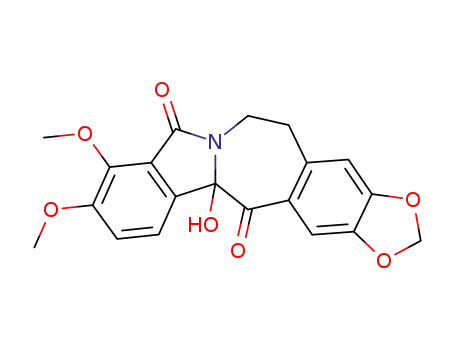Molecular Structure of 71700-15-7 (6H-1,3-Dioxolo[4,5-h]isoindolo[1,2-b][3]- benzazepine-8,13(5H,12bH)-dione,12bhydroxy- 9,10-dimethoxy- )
