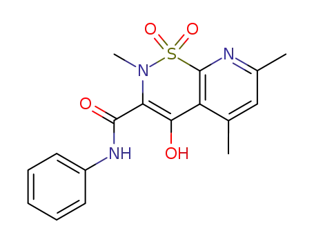 Molecular Structure of 109418-06-6 ((3Z)-3-[hydroxy(phenylamino)methylidene]-2,5,7-trimethyl-2,3-dihydro-4H-pyrido[3,2-e][1,2]thiazin-4-one 1,1-dioxide)